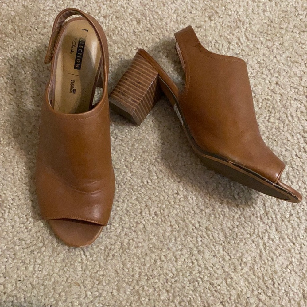 Clarks Open Toe Heels